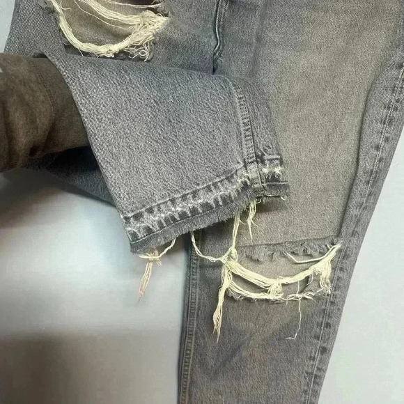 Free People Lita cropped distressed straight leg High Waisted jeans Size 31 - Picture 7 of 8